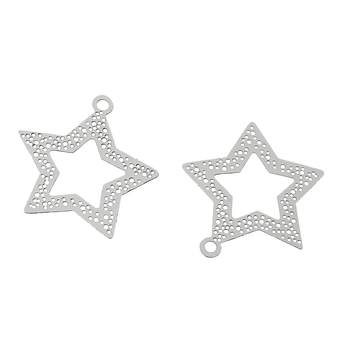 DoreenBeads Филигрань Подвески из нержавеющей стали звезда серебряный цвет полые 21 мм