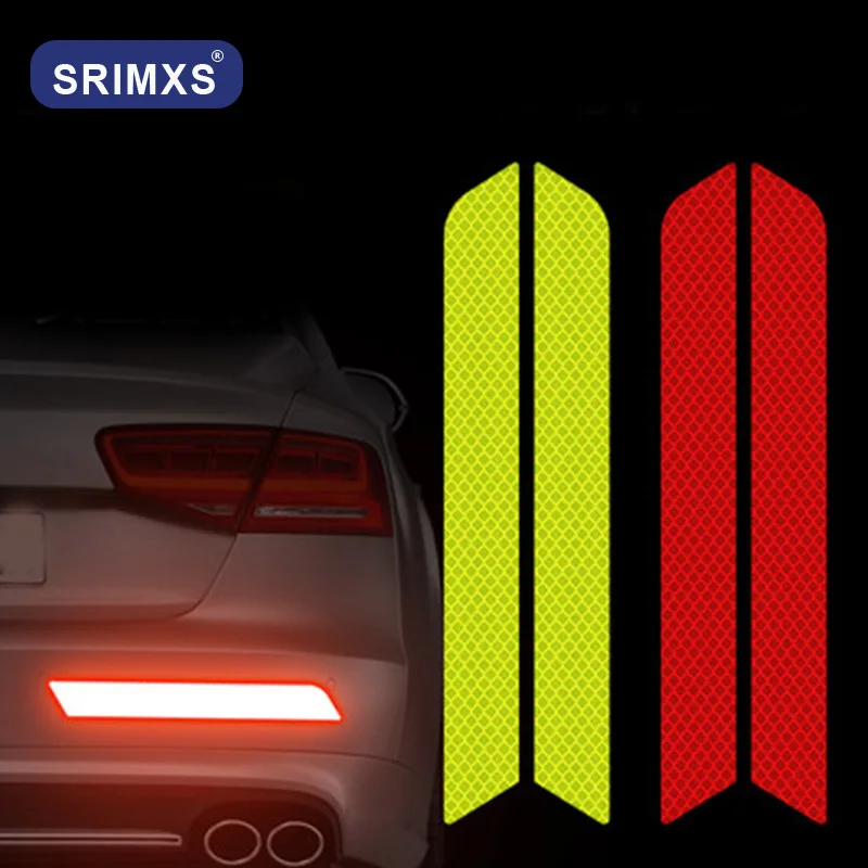 

30Pcs/15pairs Car Bumper Reflective Strip Warning Wheel Rim Eyebrow Warning Light Stickers Safety Mark Car styling Stickers