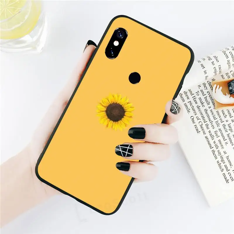 

Sunflower Art Aesthetic Phone Case black For Xiaomi Redmi mi note 7 8t 9 9t 9s 8 10 10t 11 pro lite K20 max 3