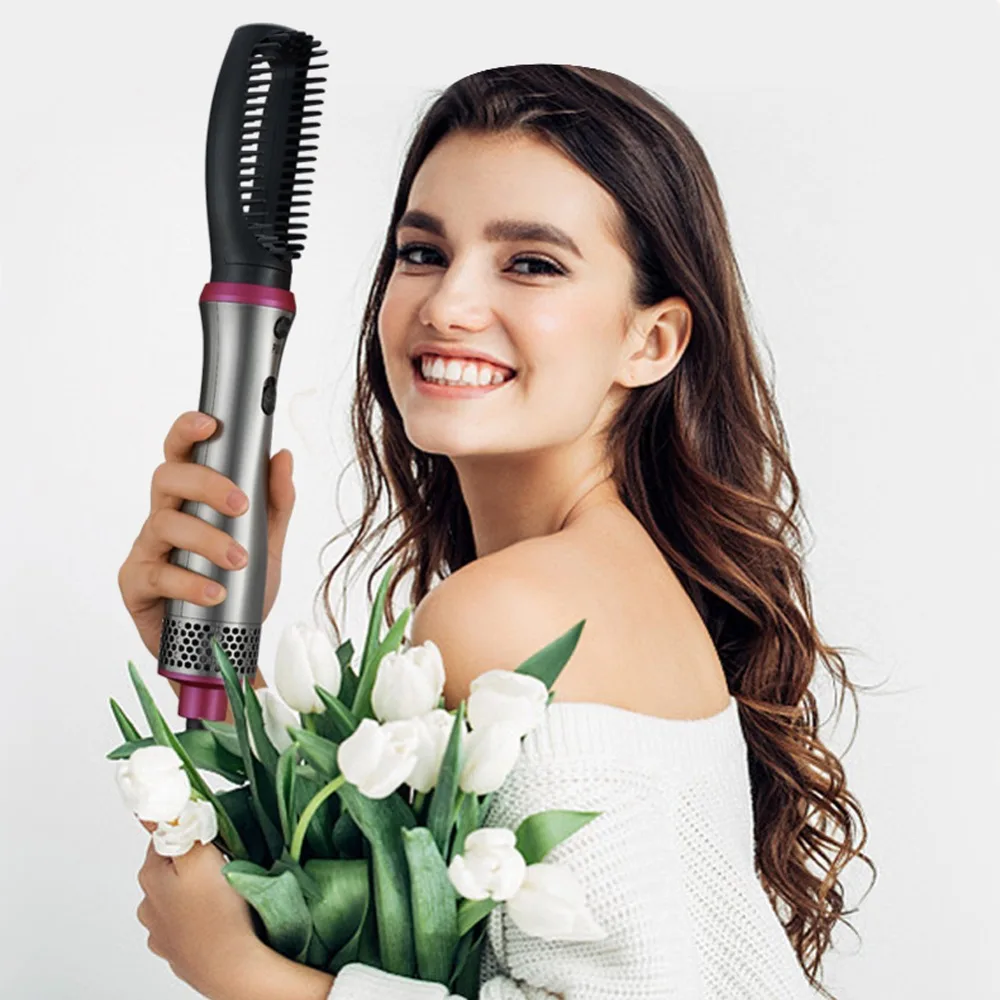 5 в 1 многофункциональный фен Volumizer щеточный валик вращается Styler гребень для укладки выпрямления волос щипцы для завивки влажное сухое использование