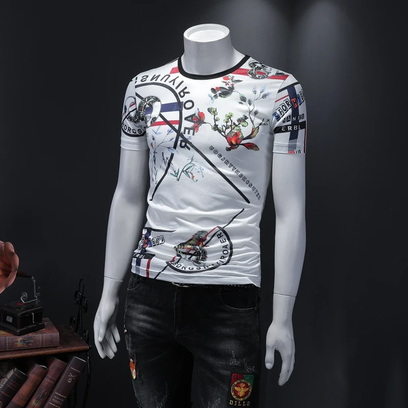 Мужская летняя футболка с коротким рукавом из ледяного шелка модель D252 2020 P50