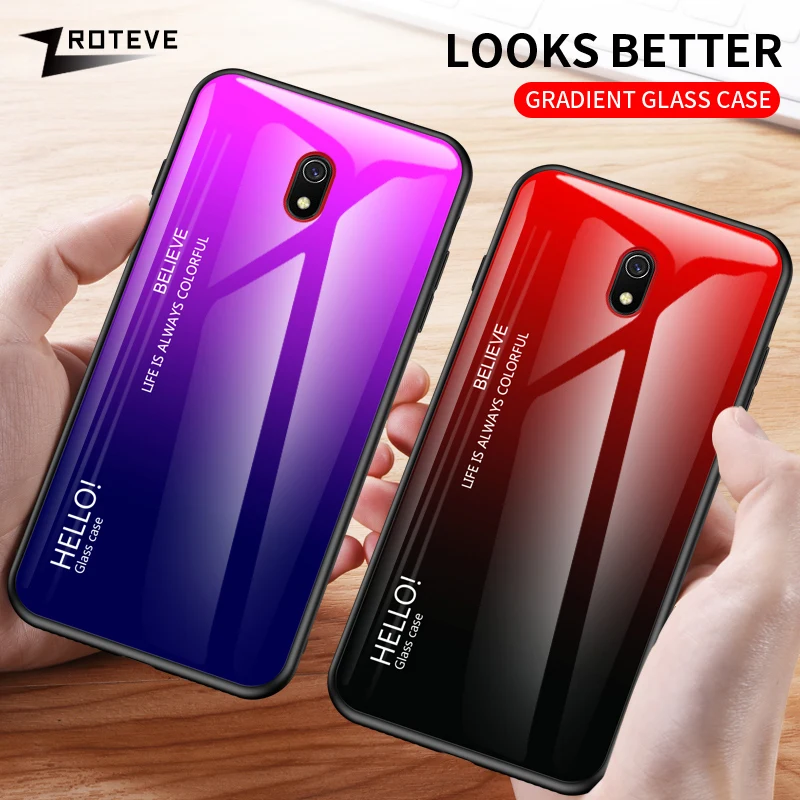 ZROTEVE чехол для Xiaomi Redmi 8 Pro стеклянная задняя крышка 8A силиконовый закаленное