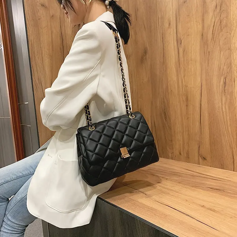 

ATLI Small Chain Casual Small Black PU Leather Shoulder Bags for Women 2021 New Handbags Women's Branded Trending Crossbody