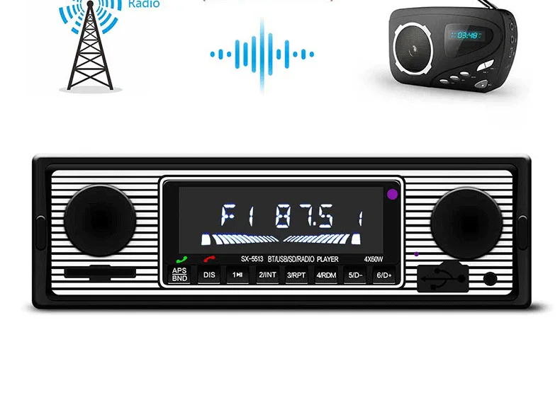 1 Din ISO jack 12 в Bluetooth Автомобильные магнитолы с дистанционным управлением в тире fm-радио AUX SD USB MP3 аудио автомобиля