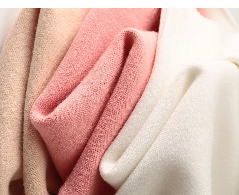 Женский вязаный кашемировый пуловер с высоким воротником корейский стиль