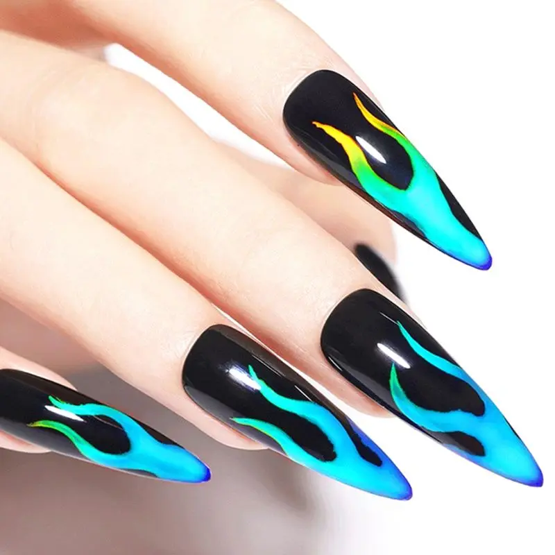 Магический сменяющий цвет жидкий набор для ногтей лак черный гель с переменным