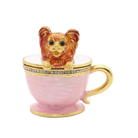 Teacup Dog Jewelry Box - Engagement Ring Box or Single Jewelry Piece Display Holiday Gift Christmas Gift