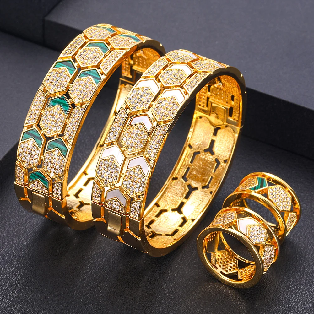 Роскошные наборы колец и браслетов jankelly модные свадебные ювелирные из Дубая для