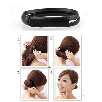 1 шт. заколки для волос женщин и девочек черный стайлер волшебные булочки конский