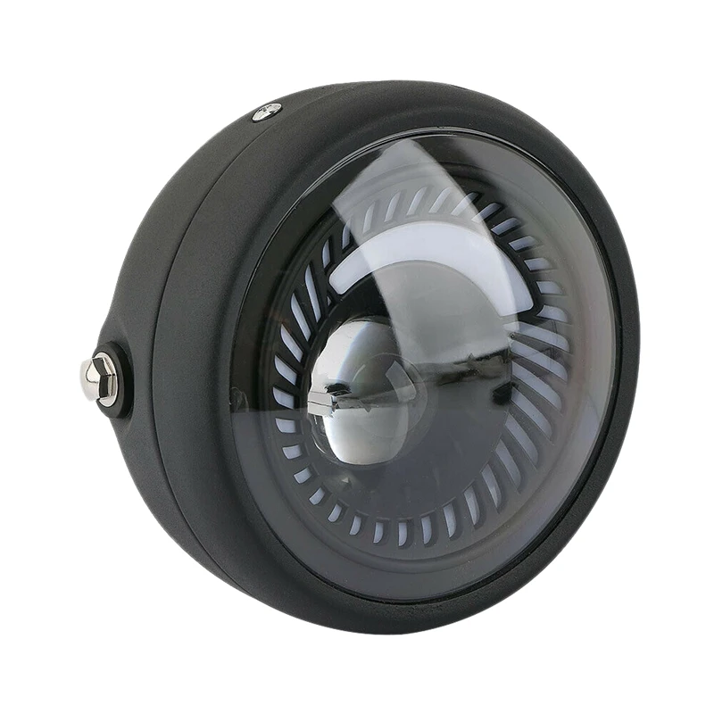 

Motorcycle Spiral White Side Mount 6.5 Inch Led Headlight for Cafe Racer Bobber(Without Bracket)