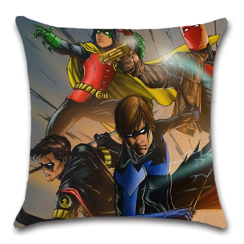 Бэтмен мультфильм комиксов nightwing Робин украшение чехлов на подушки стул сиденье для автокресла декоративная наволочка домашний дом спальня дети подарок