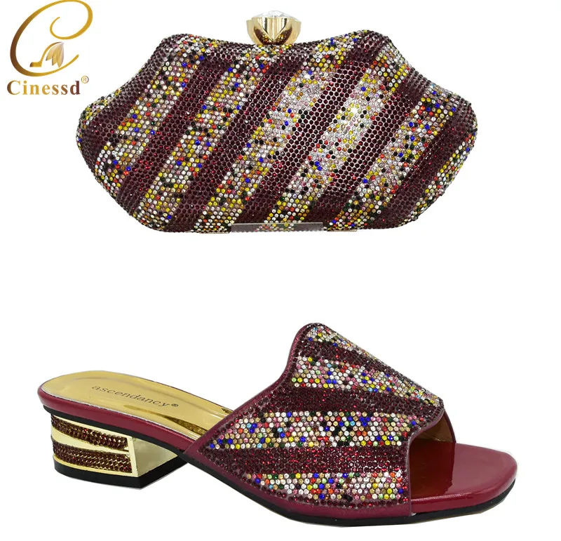 Новинка Итальянские вечерние туфли и сумочка в комплекте Роскошные женские