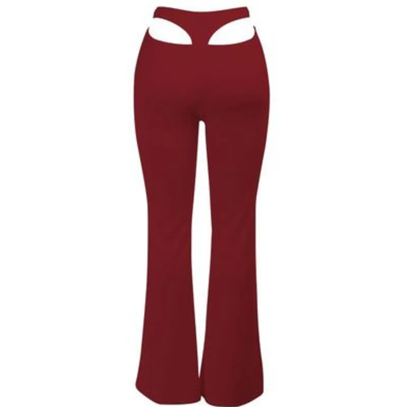 

YICIYA 2020 Back Triangle Hollow Out Patchwork Streetwear Straight Women's Pants Summer High Waist Pant Trousers Sexy Casual