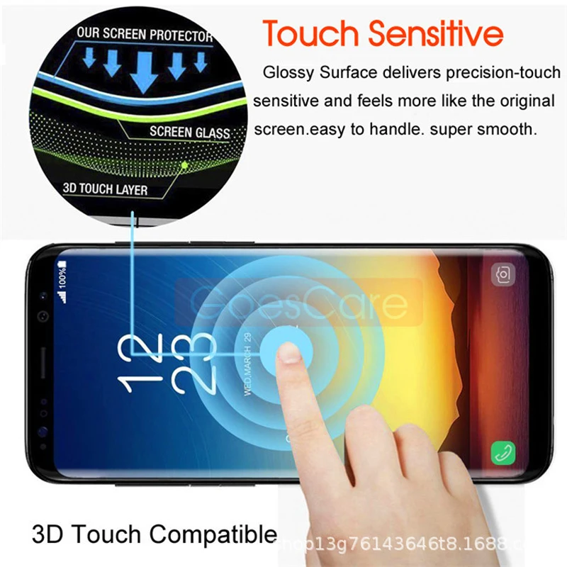 FSAW закаленное стекло для samsung Galaxy Note 8 9 S9 S8 Plus S7 Edge 5D полностью изогнутая Защитная