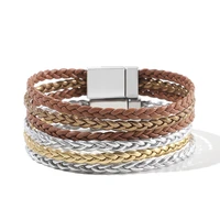 wybu four styles charm bracelet for women teen girl multilayer wide leather wrap bracelet jewelry gift idea wristbands jewelry