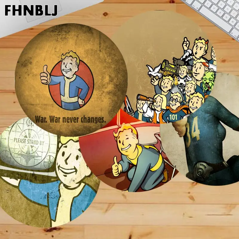 

Персонализированный крутой модный коврик для мыши для мальчиков Fallout с красивым аниме круглым ковриком для мыши нескользящий коврик для но...