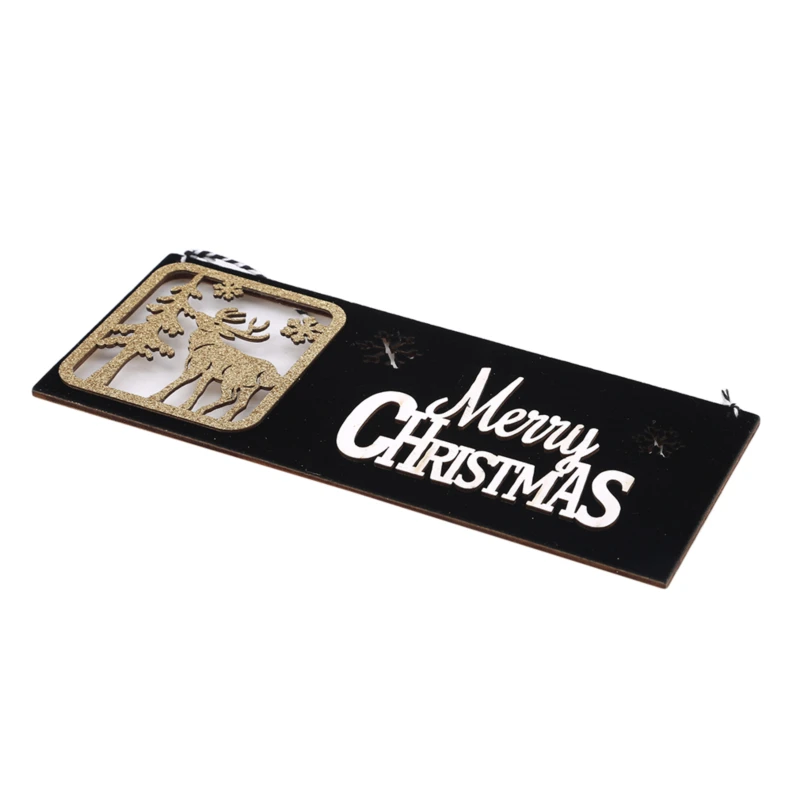 2020 Новогодняя деревянная дверь подвесной знак Рождественское украшение для елки