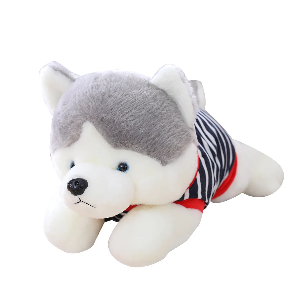 

45-100cm Super Cute Husky Plush Toy Simulation Dog with Clothes Baby Sleeping Appease Doll Birthday Gifts Toys For Children