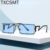 Funny Rimless Maple Leaf Sunglasses Women's Luxury Metal Frame Eye Wear Beach Party Sun Glasses Shades for Women UV400 fashion sunglasses