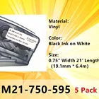 5PK bmp21 запечатанных лент для M21-750-595 лента черная и белая этикеток для BMP21-PLUS IDPAL LABPAL принтер для печати этикеток