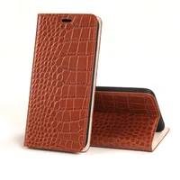 leather flip phone case for samsung j3 j4 j5 2016 j6 prime j7 2018 case cowhide crocodile texture card slots cover