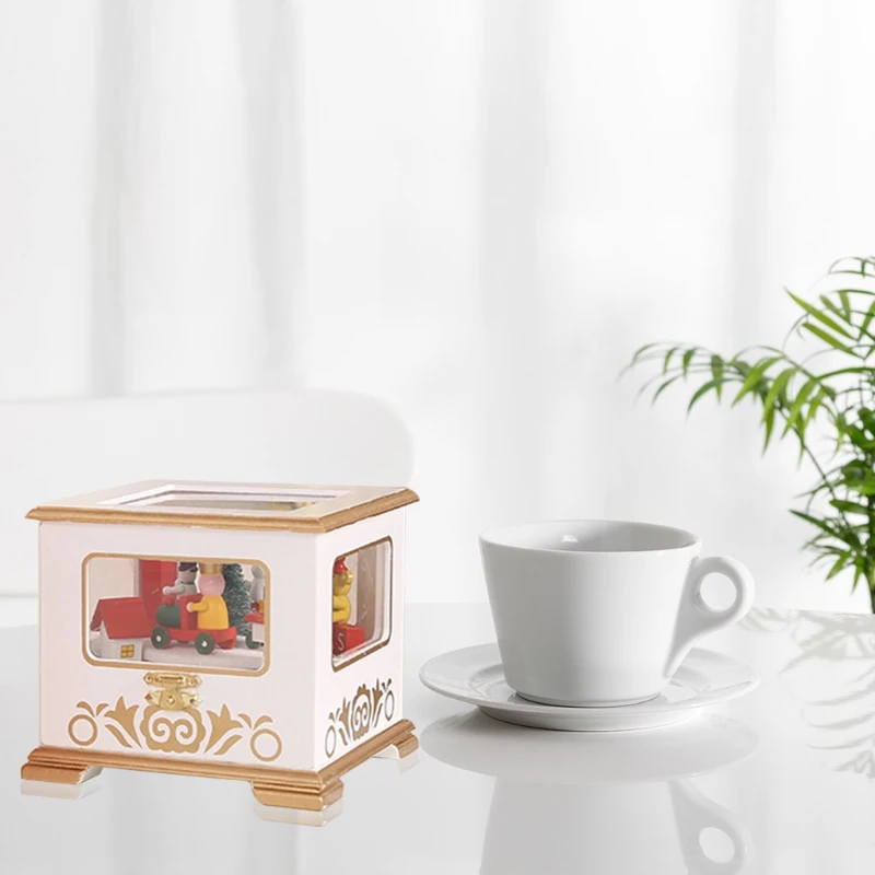 

Christmas Wooden Music Box Storage Case Table Home Decoration Wedding Birthday QX2E
