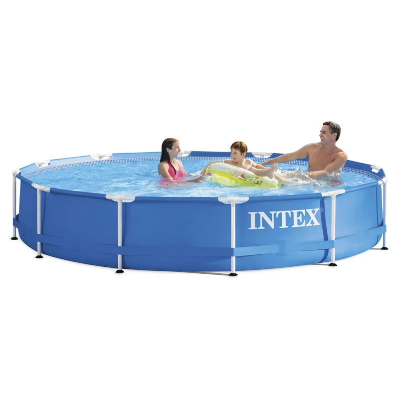 Набор для бассейна INTEX B32001 366*76 см синяя круглая рама стойка труб большой семейный