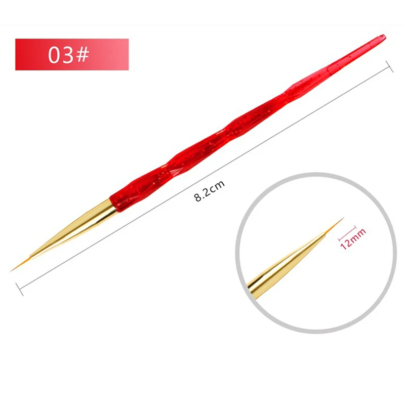 5 шт. акриловая кисть для ногтей Набор рисования тонкая крючок линия Ручка