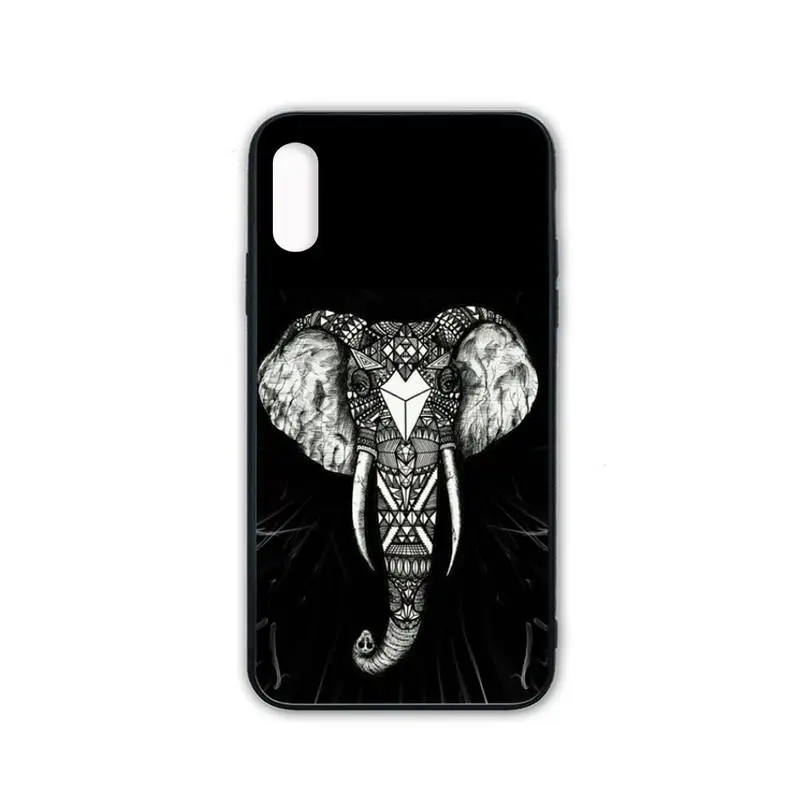 

Indian Animal Elephant Silicone black case coque for iphone se 2020 6 6s 7 8 plus x xs max xr 11 12 pro max cover
