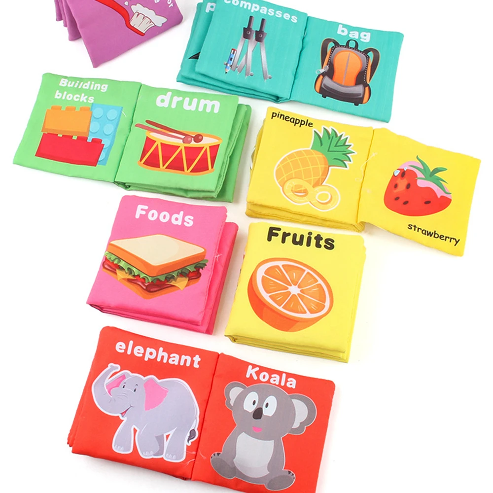Книга для детей 0-36 месяцев с изображением животных фруктов еды овощей раннего