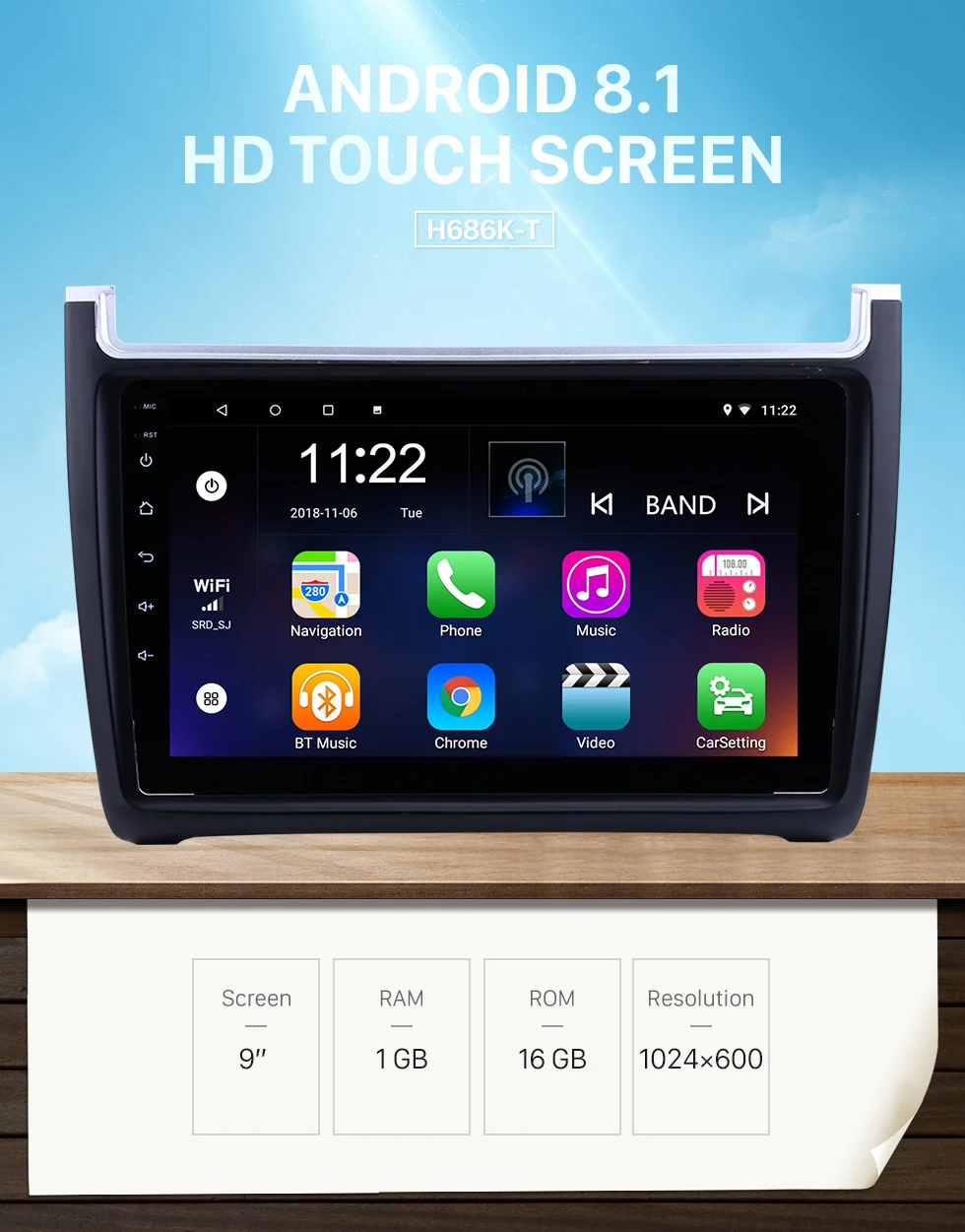 Seicane Android 8,1/9,0 9 дюймов 2DIN gps Автомагнитола для 2012 2013- Фольксваген Поло сенсорный мультимедийный плеер головное устройство