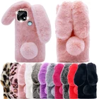 Чехол для Realme C21 C21Y C20 C20A C11 2021 C25 C17 C15 C12 C3 C2 GT Neo Q X7 Pro V3 V5 V15 5G X XT, плюшевый чехол с кроличьими ушками