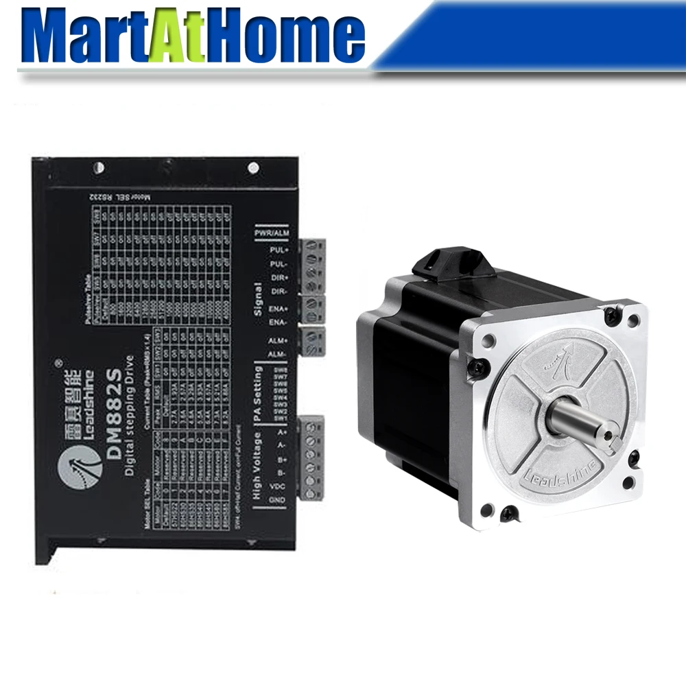 LEADSHINE CNC шаговый Драйвер комплект DM882S 24 ~ 80VDC 2 1 8.2A и 86CM80 фазный двигатель 8N.m 4
