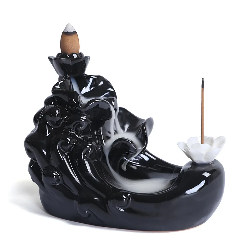 

New Home Decoration Use In Home Teahouse Creative Home Decor Backflow Stick Incense Burner Ceramic Censer Incense Stove