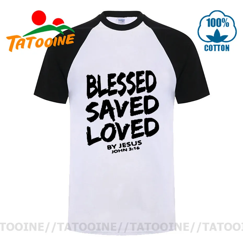 2020 Новая летняя футболка с надписью Christian Jesus BLESSED SAVED Love by John 3 16 мужская хлопковая