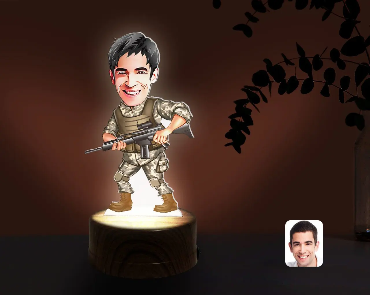 

Персонализированные солдат карикатура декоративные 3D брелок светодиодный подсветкой ночного Lambası-1 надежный современный простой подарок ...