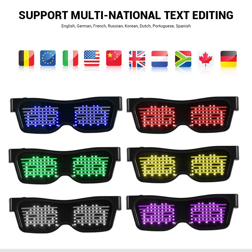 

Drop Shipping Magic Bluetooth LED Party Glasses APP Control Luminous Glasses EMD DJ Electric Syllables Glow Party Supplies