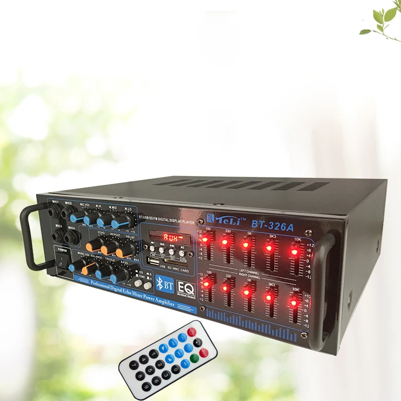 2-канальный Hi-Fi усилитель 100 Вт * 2 220 В/240 в караоке 10-сегментный EQ сбалансированный