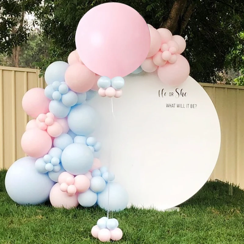 

Balloons Arch Set Blue Pink Balloon Garland Birthday Balloon Arch Kit Baby Baptism Shower Party Wedding Balloon Decoration