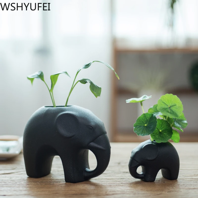 Керамическая Мини ваза со слоном гидропонное растение декор для гостиной дома