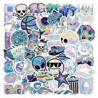 103050pcs psychedelic cool vsco laser holographic stickers aesthetic laptop guitar bicycle waterproof graffiti sticker pack