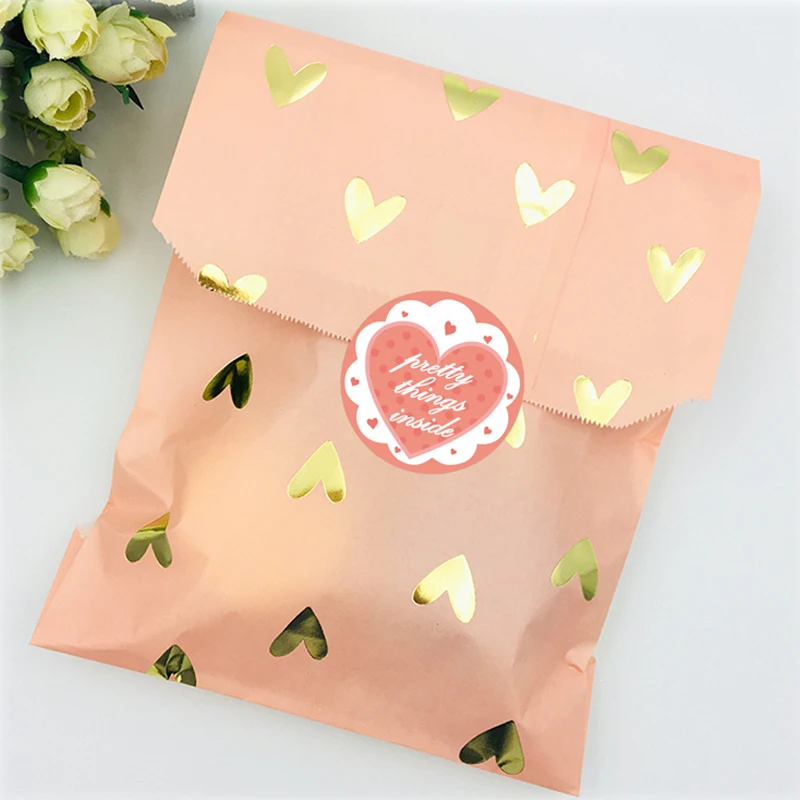 

1 inch Pretty Things Inside round sticker paper gold thank you sticker small business packaging seal label sticker50-500pcs