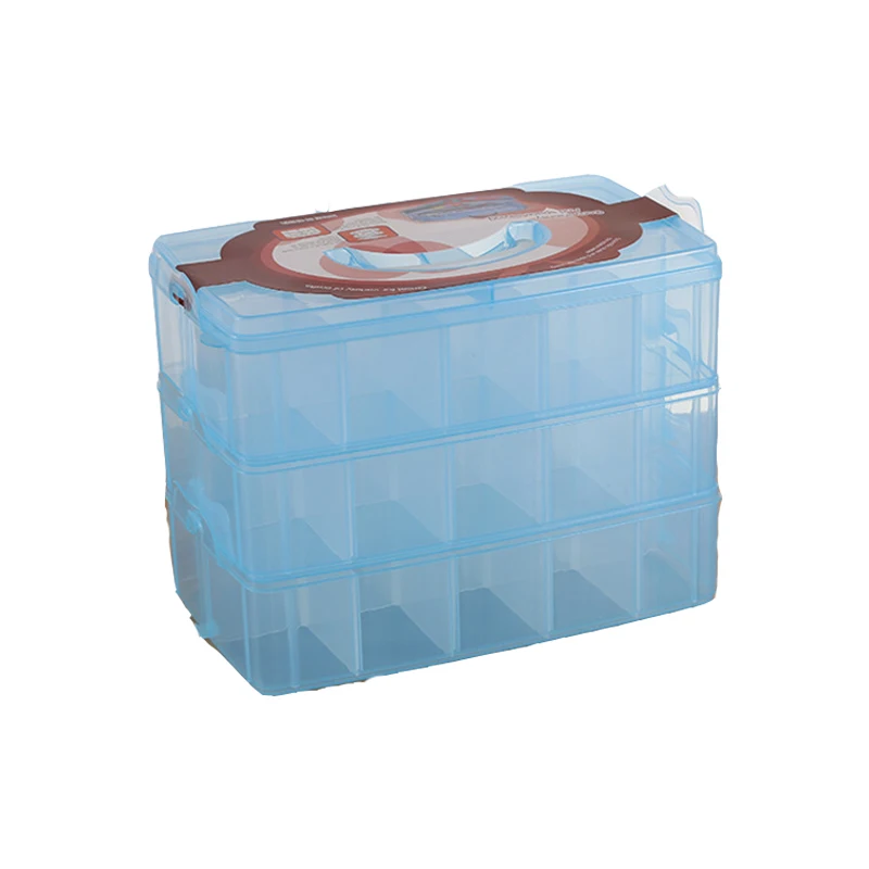 Трехэтажный Регулируемый прозрачный пластиковый ящик для хранения ювелирных