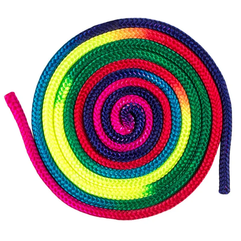 AISPORT цвет радуги Ритмическая гимнастическая веревка твердое соревнование
