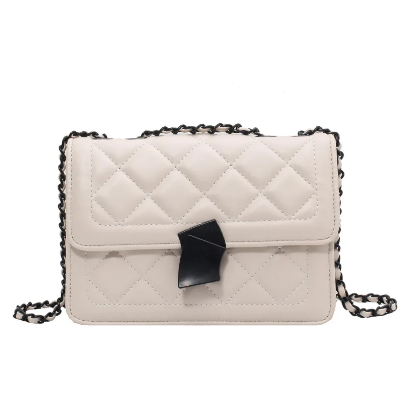 

2021 New Luxury Crossbody Bags For Women PU Leather Female Shoulder Bag Messenger Bag Plaid Chains Women's Handbags