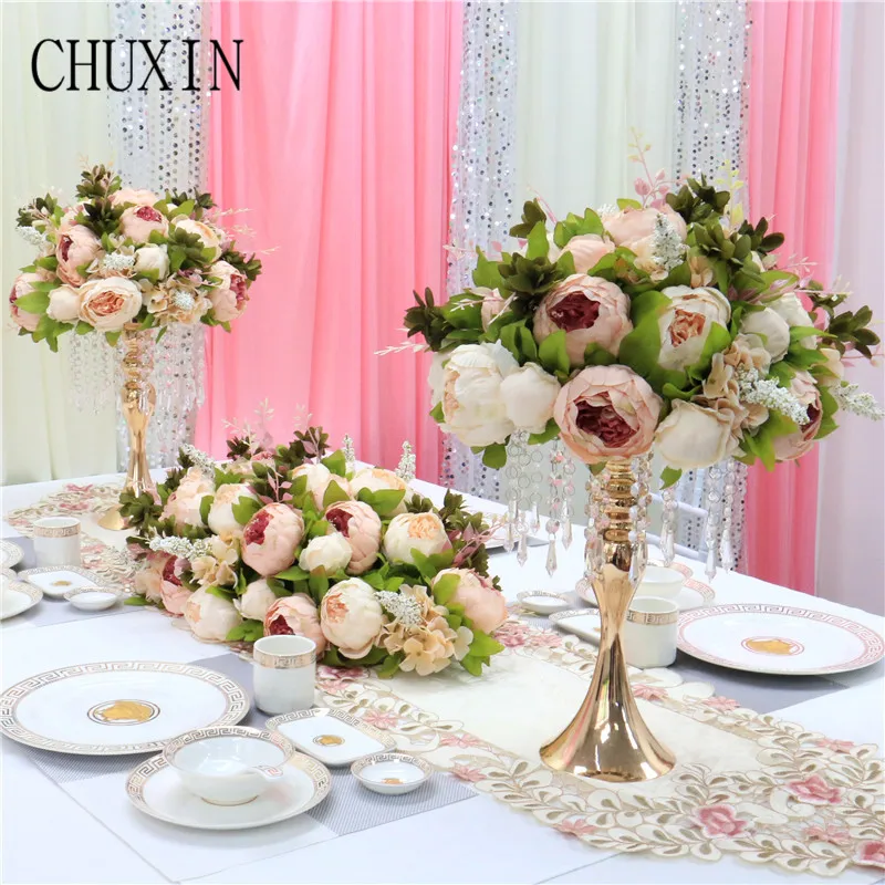 Новинка искусственные пионы CHUXIN цветок для стола свадьбы гостиницы табличка
