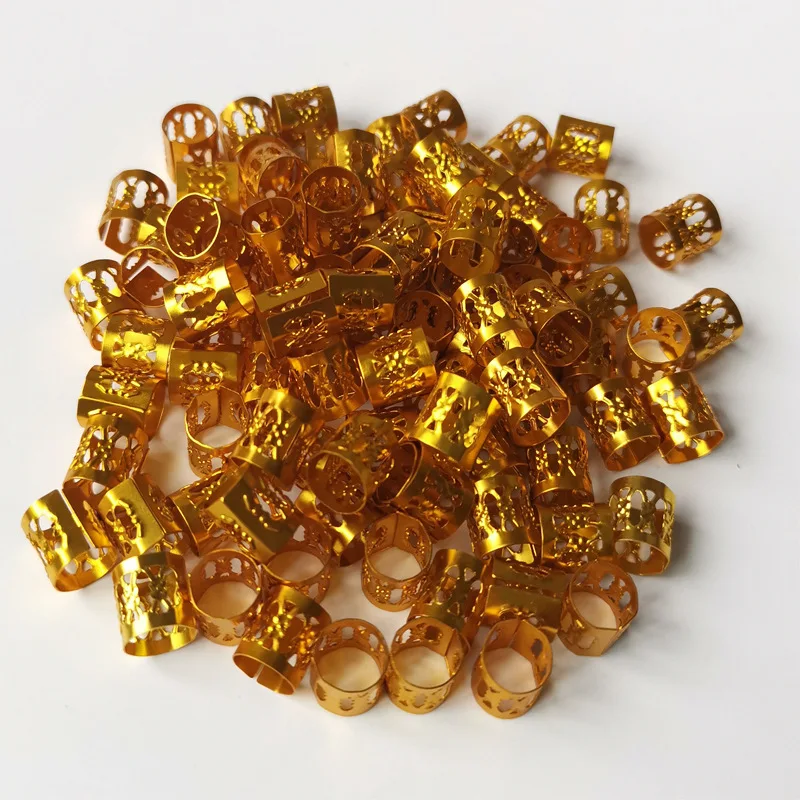 100 шт. круглые металлические инструменты для укладки косичек волос Bling Hair Braid