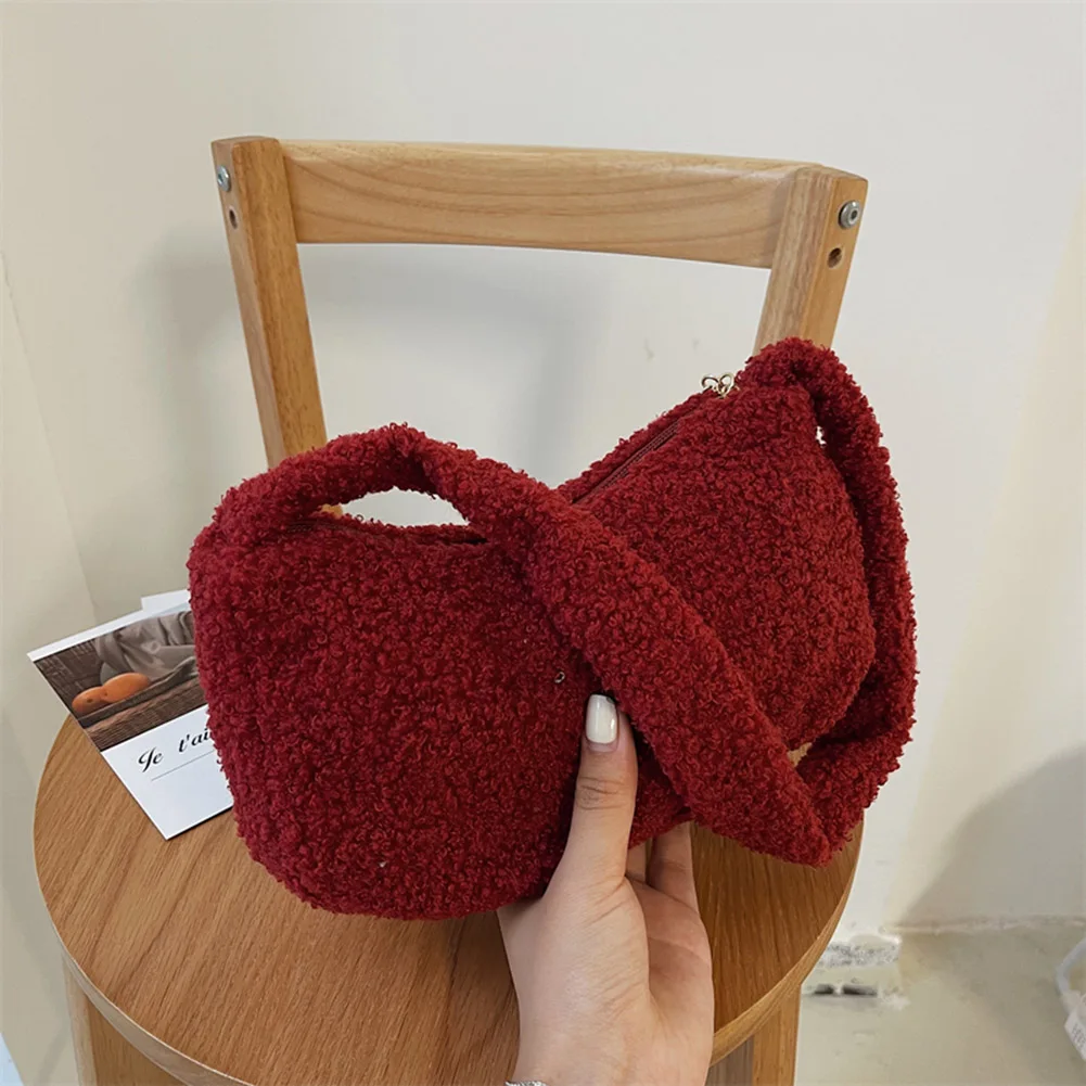 

Женская сумочка из плюша, однотонная Повседневная сумочка-кошелек