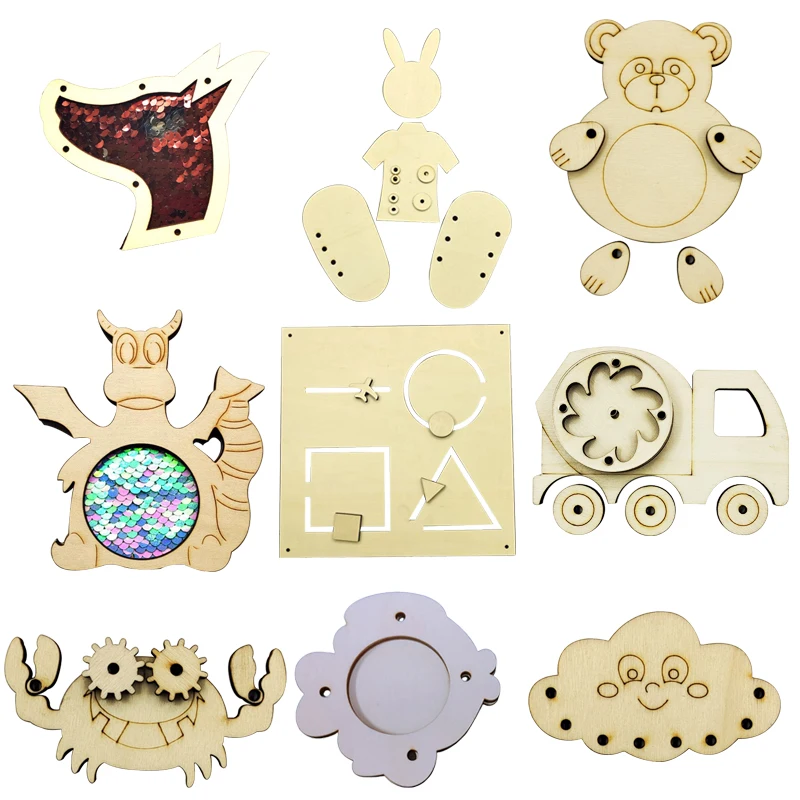 

Busy Board DIY Toys For Children Montessori Sensory Activity Board Accessories Fine Motor Skill Latch Lock Cognition Toy Games