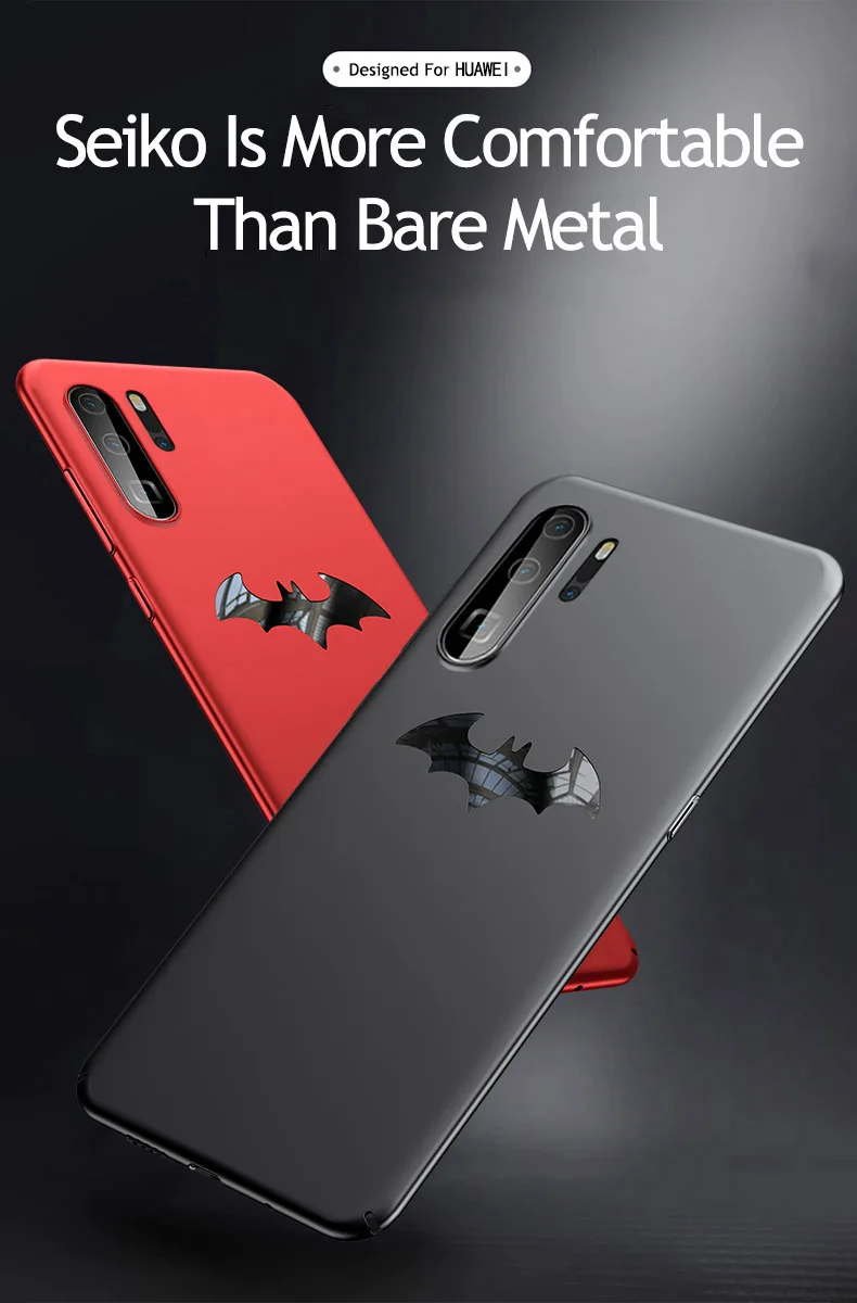 Ультратонкий металлический матовый PC чехол для телефона с Бэтменом для huawei P30 P20 Honor V20 V10 10 9 Lite Pro Nova чехол с магнитной защитой